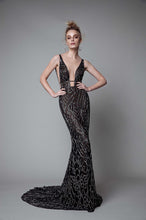 Load image into Gallery viewer, Navarra Open Back Couture Evening Gown