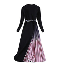 Load image into Gallery viewer, Ribbed Knit Ombre Pleated Skirt Dress..