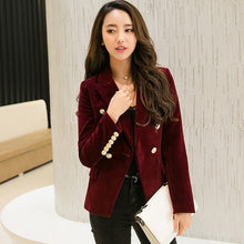 Load image into Gallery viewer, Double Breasted Velvet Blazer