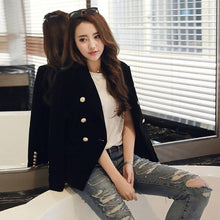 Load image into Gallery viewer, Double Breasted Velvet Blazer
