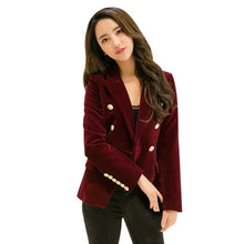 Load image into Gallery viewer, Double Breasted Velvet Blazer