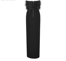 Load image into Gallery viewer, Long Party  Dress With Feathers..