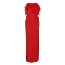 Load image into Gallery viewer, Long Party  Dress With Feathers..