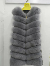 Load image into Gallery viewer, Genuine Fox Fur Zipper Front Long Jacket Vest