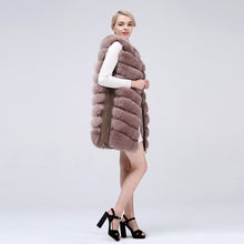 Load image into Gallery viewer, Genuine Fox Fur Zipper Front Long Jacket Vest