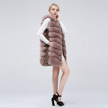 Load image into Gallery viewer, Genuine Fox Fur Zipper Front Long Jacket Vest