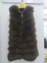 Load image into Gallery viewer, Genuine Fox Fur Zipper Front Long Jacket Vest