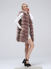 Load image into Gallery viewer, Genuine Fox Fur Zipper Front Long Jacket Vest
