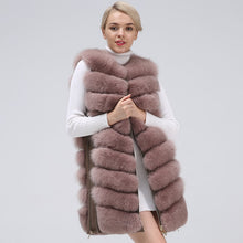 Load image into Gallery viewer, Genuine Fox Fur Zipper Front Long Jacket Vest