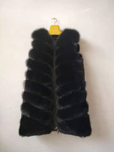Load image into Gallery viewer, Genuine Fox Fur Zipper Front Long Jacket Vest