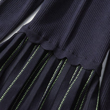 Load image into Gallery viewer, Long Sleeve Knit Dress in Navy Couture Detail