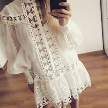Load image into Gallery viewer, Embellished Baroque Lace  Mini Dress