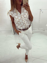 Load image into Gallery viewer, Stylish Fashion Blouse  V-Neck Print with Ruffles