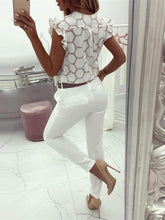 Load image into Gallery viewer, Stylish Fashion Blouse  V-Neck Print with Ruffles