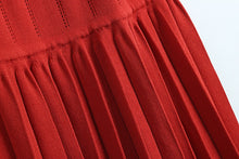 Load image into Gallery viewer, Elegant Pleated Knitted Dress Ruffle Sleeve