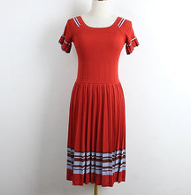 Load image into Gallery viewer, Elegant Pleated Knitted Dress Ruffle Sleeve