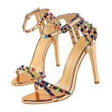 Load image into Gallery viewer, Multi Color Rivets and Studded Sandals Stiletto