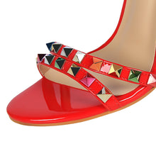 Load image into Gallery viewer, Multi Color Rivets and Studded Sandals Stiletto