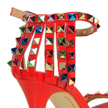 Load image into Gallery viewer, Multi Color Rivets and Studded Sandals Stiletto