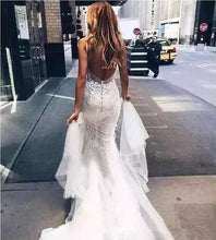 Load image into Gallery viewer, Couture Backless Sheer Deep V Neck Bridal Gown