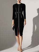 Load image into Gallery viewer, Stitch Detail Knit Dress