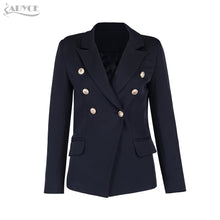 Load image into Gallery viewer, Short Double Breasted Cotton Jacket #2                 Black Royal Blue Sky Blue
