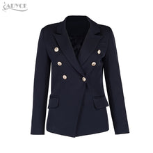 Load image into Gallery viewer, Short Double Breasted Cotton Jacket #2                 Black Royal Blue Sky Blue