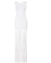 Load image into Gallery viewer, The White Sheath Fringe Dress