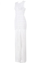 Load image into Gallery viewer, The White Sheath Fringe Dress