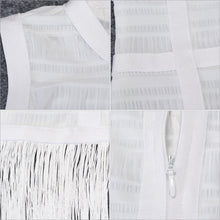 Load image into Gallery viewer, The White Sheath Fringe Dress
