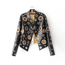 Load image into Gallery viewer, Gromet Luxury Runway  Faux Leather Jacket