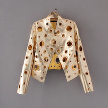 Load image into Gallery viewer, Gromet Luxury Runway  Faux Leather Jacket