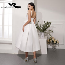 Load image into Gallery viewer, Short A Line Evening Dress Sexy Spaghetti Strap Evening Gown Backless Party dress