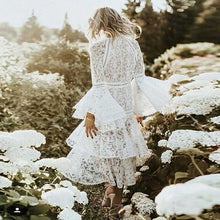 Load image into Gallery viewer, Spring Elegant Heavy Lace Embroidery Flare Sleeve Dress