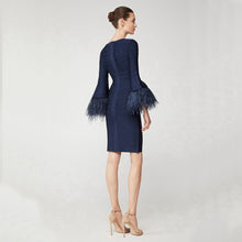 Load image into Gallery viewer, Feather Flare Sleeve Bandage Dress..