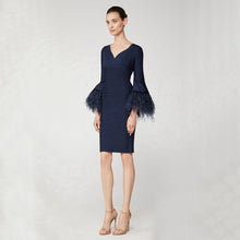 Load image into Gallery viewer, Feather Flare Sleeve Bandage Dress..