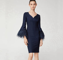 Load image into Gallery viewer, Feather Flare Sleeve Bandage Dress..
