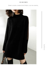Load image into Gallery viewer, High Collar Pullover  Cashmere Shirt Dress