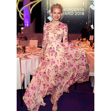 Load image into Gallery viewer, Floral Print Chiffon Split Maxi Dress