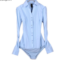 Load image into Gallery viewer, Bodysuit Dress Shirts         White Black Blue