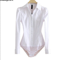 Load image into Gallery viewer, Bodysuit Dress Shirts         White Black Blue