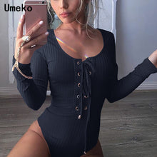 Load image into Gallery viewer, Long Sleeve Bandage Knit Body Suit        Plus Size 5xl Female Bodysuit