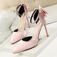 Load image into Gallery viewer, Silk Satin Bow Back Mary Janes
