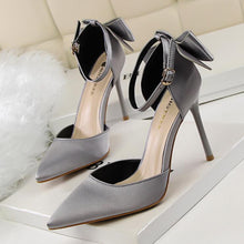 Load image into Gallery viewer, Silk Satin Bow Back Mary Janes