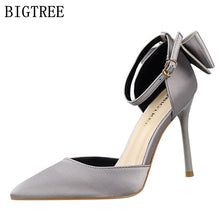 Load image into Gallery viewer, Silk Satin Bow Back Mary Janes