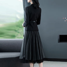 Load image into Gallery viewer, Two Piece  Blazer Suit  with Long Sleeve Jacket+Midi Tulle Skirt Set