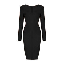 Load image into Gallery viewer, Super Stretch Back Zipper Jewel Neck Geo Dress
