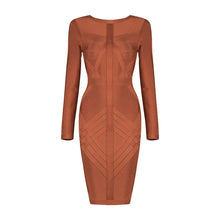 Load image into Gallery viewer, Super Stretch Back Zipper Jewel Neck Geo Dress
