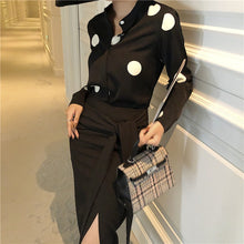 Load image into Gallery viewer, Forties Styled Wrap Skirt and Random Dot Blouse