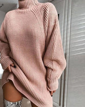 Load image into Gallery viewer, Turtleneck Long Sleeve Sweater Dress